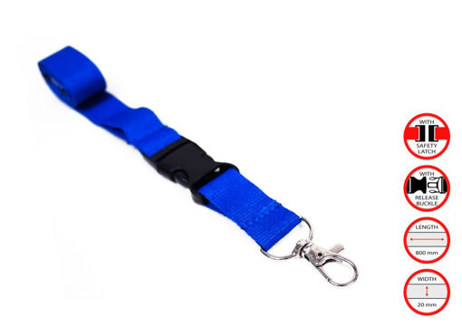 Picture of LANYARD 20MM SAFETY LOCK BLUE - 80CM LENGTH
